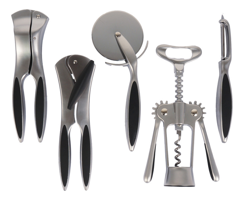 SET X 5 ACCESORIOS CAROL PREMIUM ACERO