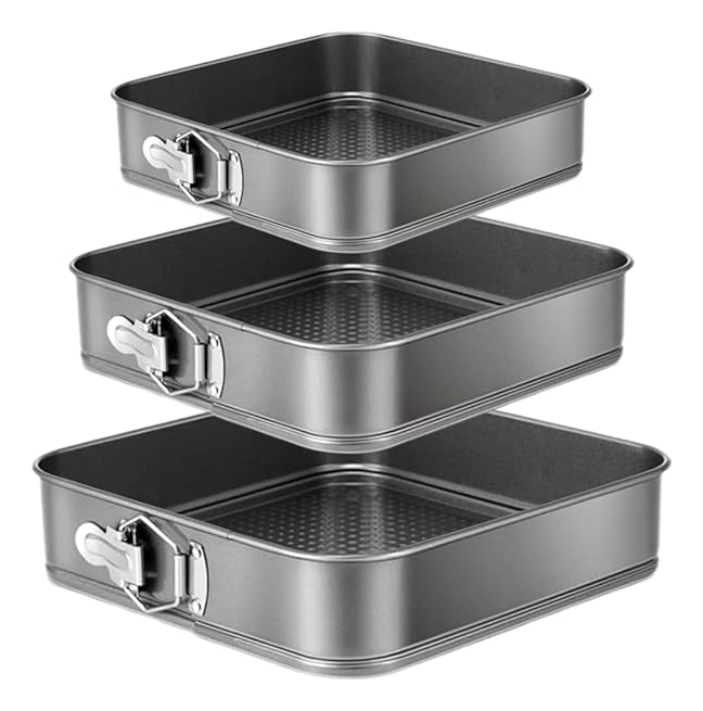 TORTERAS X3 DESMOLDABLE CUAD TEFLON 24-26-28