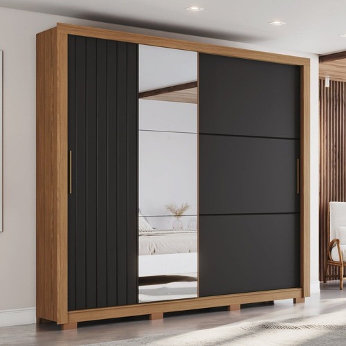 ROPERO HENN VASTI D339-215 2 PUERTAS NATURAL/NEGRO