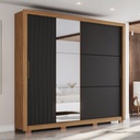 ROPERO HENN VASTI D339-215 2 PUERTAS NATURAL/NEGRO