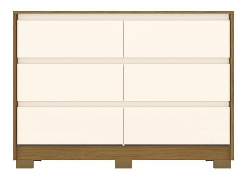 COMODA HENN RAVENNA D737-127 6 CAJONES NATURAL/BLANCO