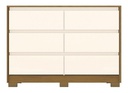 COMODA HENN RAVENNA D737-127 6 CAJONES NATURAL/BLANCO