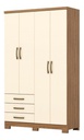 ROPERO HENN CAJU DA135-127 4 PUERTAS NATURAL/BLANCO