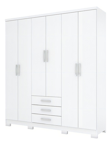 ROPERO HENN CAJU DA136-10 6 PUERTAS BLANCO