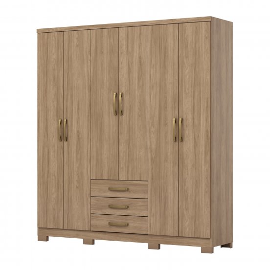 ROPERO HENN CAJU DA136-198 6 PUERTAS JEQUITIBA