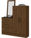 COMODA HENN B700-130 2 PUERTAS CON ESPEJO CASTAÑO