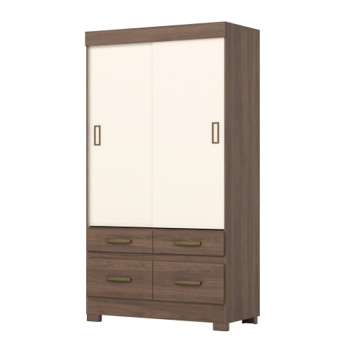 ROPERO HENN BE25-135 2 PUERTAS CORREDIZAS CASTAÑO/BLANCO