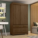ROPERO HENN BE25-135 2 PUERTAS CORREDIZAS CASTAÑO/BLANCO
