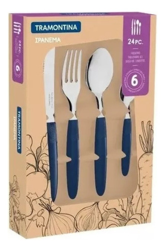 JUEGO DE CUBIERTOS TRAMONTINA 23398/172 IPANEMA 24 PC