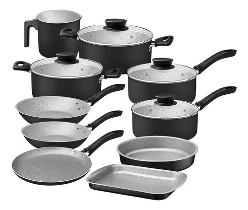 BATERIA DE COCINA TRAMONTINA LINZ 28299/007 10 PZAS GRAFITO