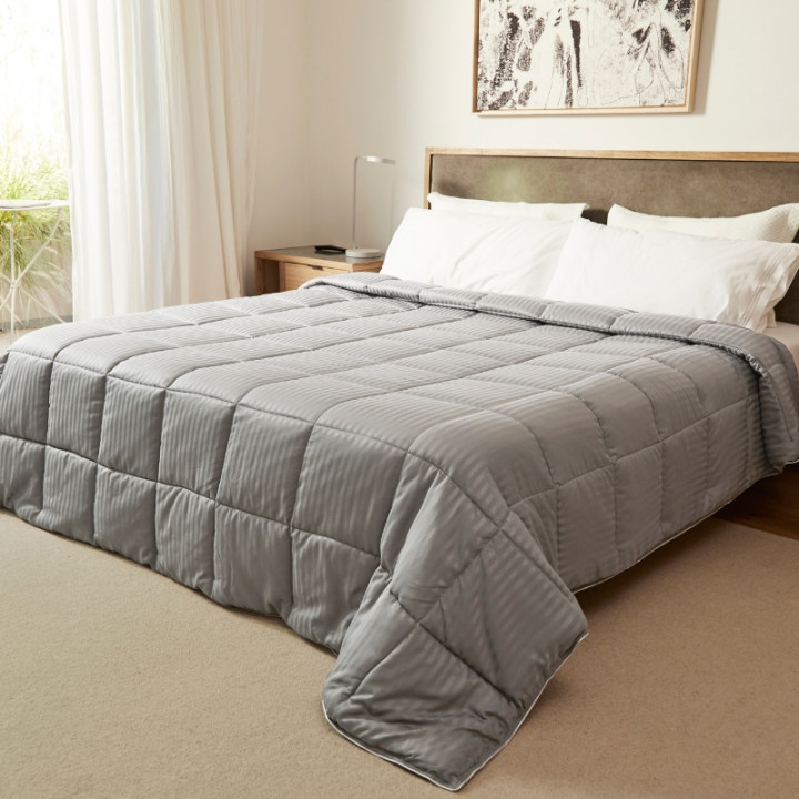ACOLCHADO SIMIL PLUMON FULLBLANC TWIN GRIS CLARO 439