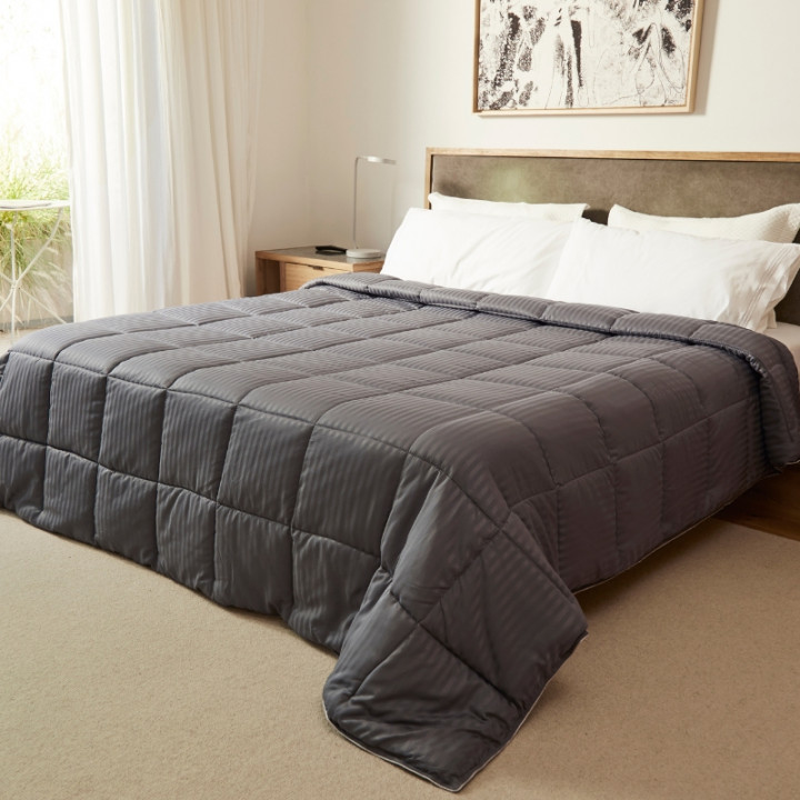 ACOLCHADO SIMIL PLUMON FULLBLANC  TWIN GRIS OSCURO 440