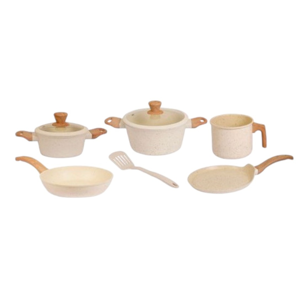 BATERIA DE COCINA CAROL 51408 8 PZAS INDUCCION BLANCO