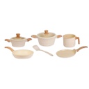 BATERIA DE COCINA CAROL 51408 8 PZAS INDUCCION BLANCO