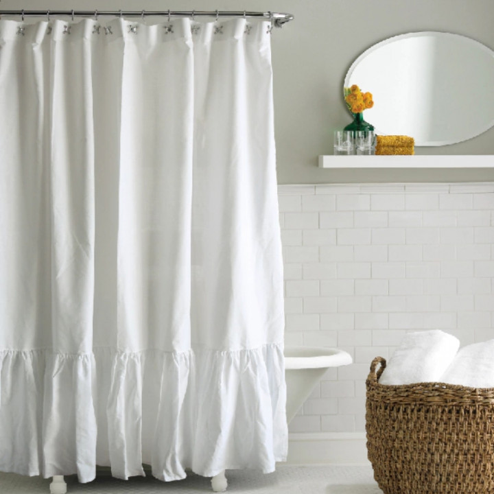 CORTINA DE BAÑO RUSTIC DE TUSOR BH084 BLANCO