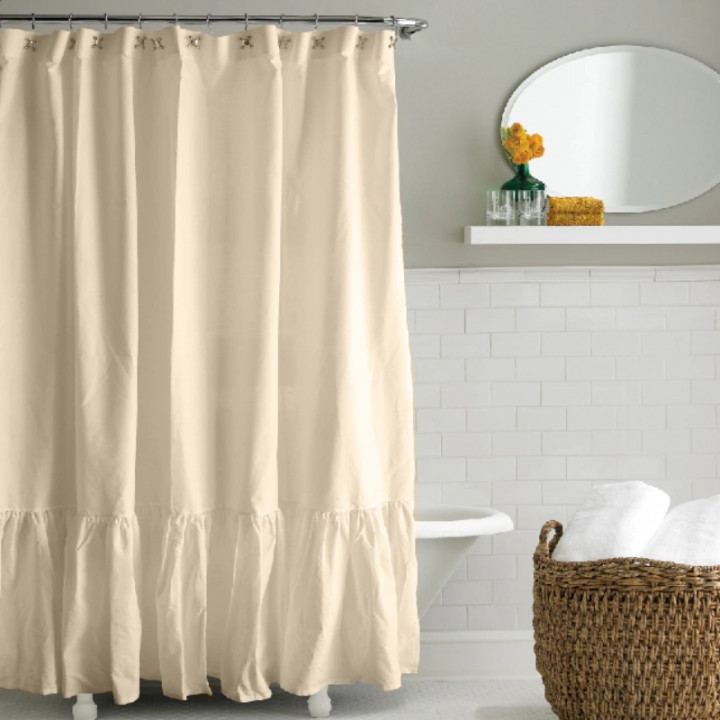 CORTINA DE BAÑO RUSTIC DE TUSOR BH084 CRUDO