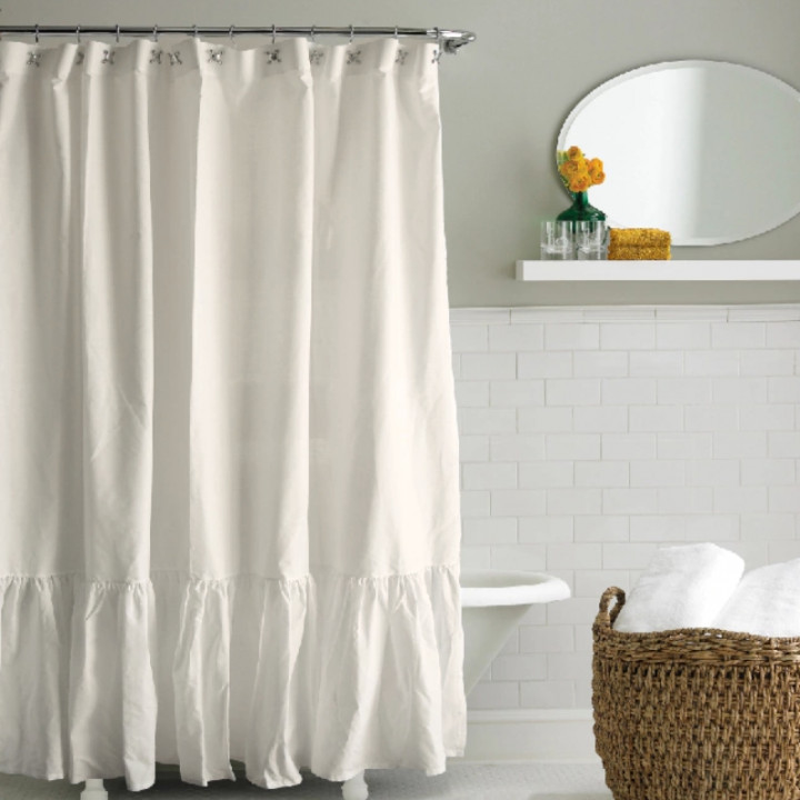 CORTINA DE BAÑO RUSTIC DE TUSOR BH084 GRIS CLARO