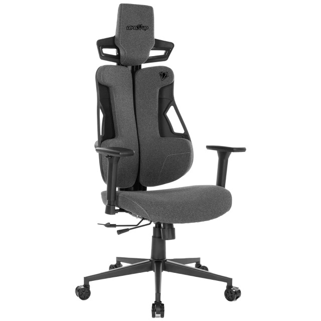 SILLA GAMER LEVEL UP ZEUS PRO GRIS ADAPTACION LUMBAR