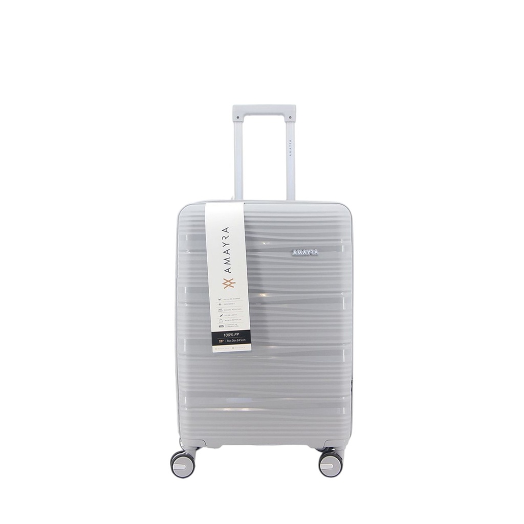 VALIJA AMAYRA 24" 67.8014G PP GRIS 4 RUEDAS 360