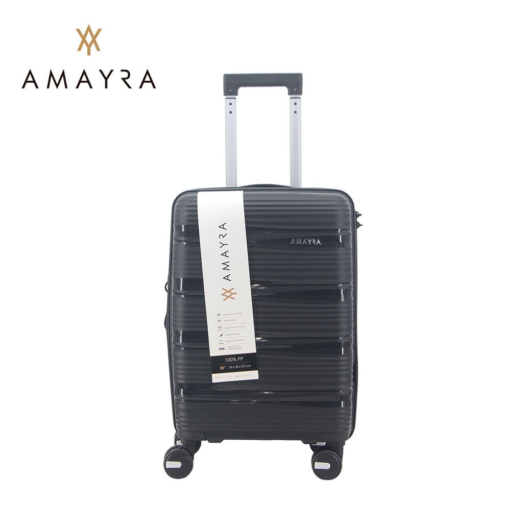 VALIJA AMAYRA 24&quot; 67.8014N PP NEGRA 4 RUEDAS