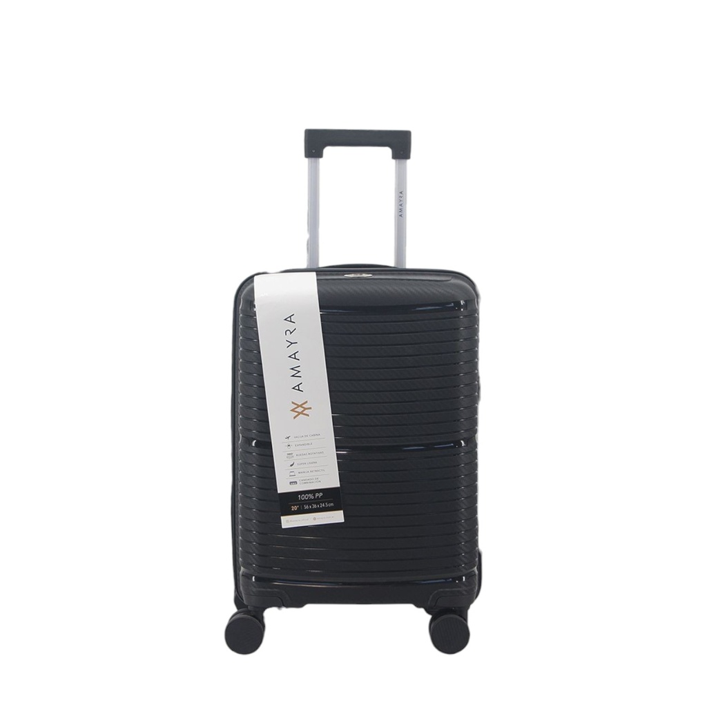 VALIJA AMAYRA 20&quot; 67.8015N PP NEGRA 4 RUEDAS