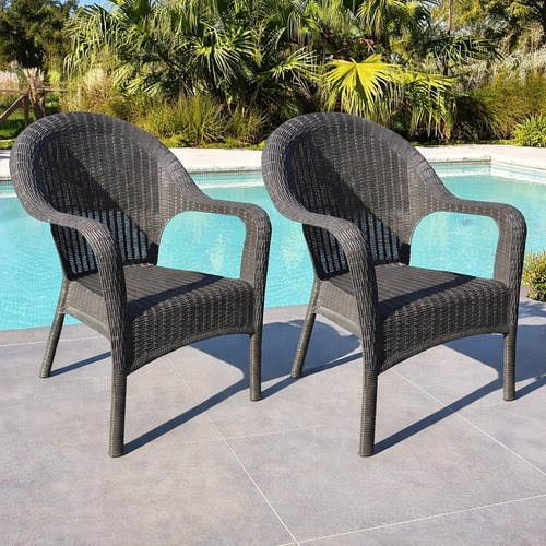 SILLON GARDEN LIFE F785667 RATTAN QATAR GRIS X2 UND