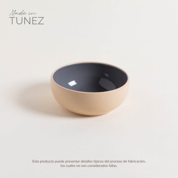 BOWL KORBA GRIS OSCURO BRILLANTE CON BAIGE 15CM 0511531