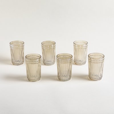 SET X6 VASOS ALTOS DE VIDRIO COLOR CHAMPAGNE 400ML