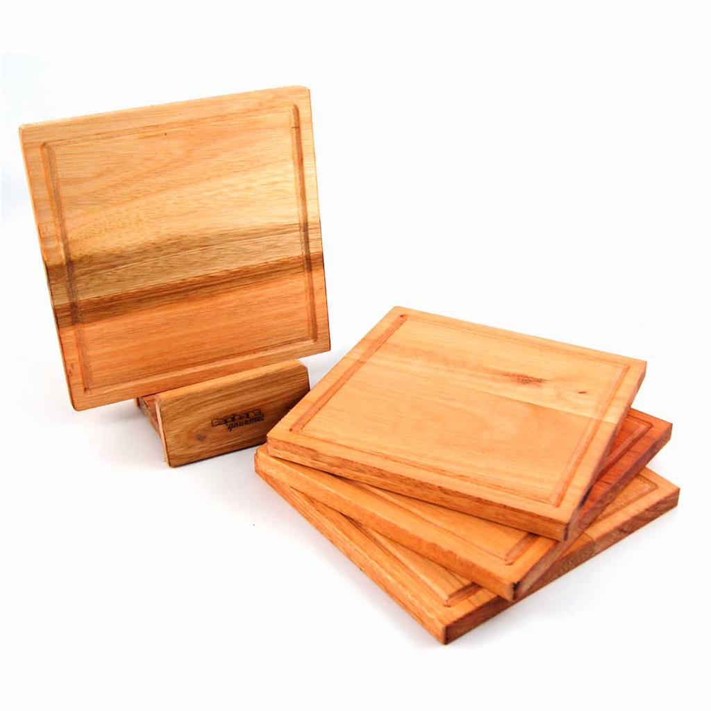 SET PLATOS CUADRADOS GOURMET X4