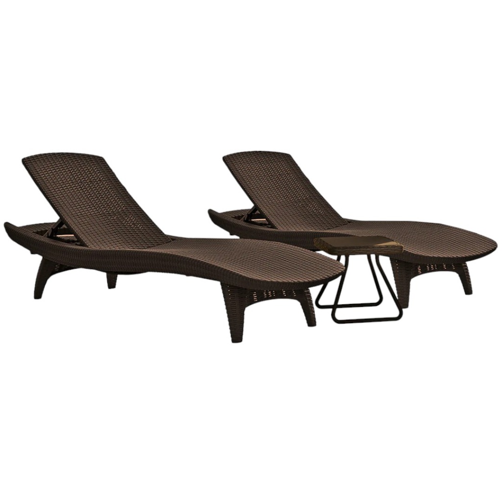 SET 2 REPOSERAS MESA KETER PACIFIC 4 POS MARRON