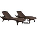 SET 2 REPOSERAS MESA KETER PACIFIC 4 POS MARRON
