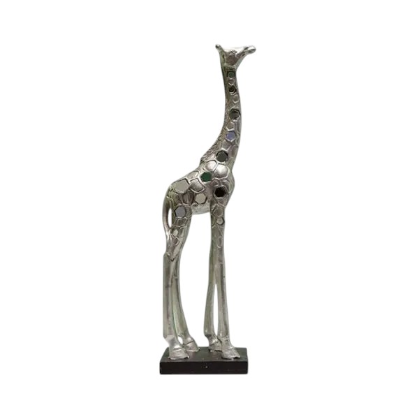 JIRAFA DE RESINA 35 CM PLATA R68