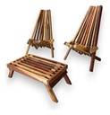SET JARDIN 2 SILLAS + MESA MATERA MADERA PLEGABLES