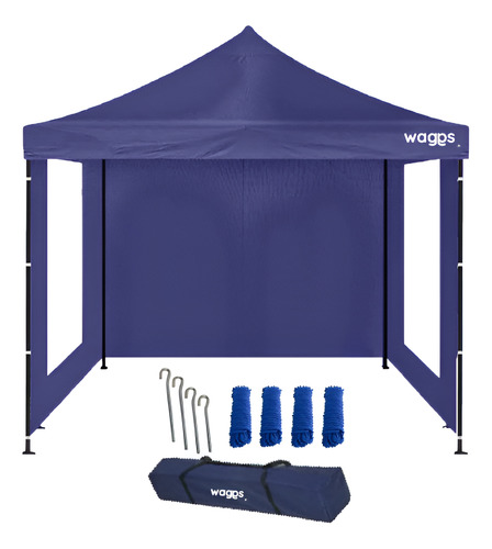 GAZEBO WAGGS GZBO01 3X3 MTS AZUL CON PAREDES