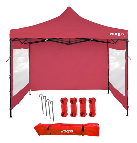 GAZEBO WAGGS GZBO01 3X3 MTS ROJO CON PAREDES 934