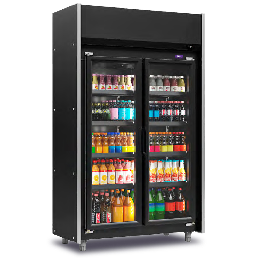 EXHIBIDORA VERTICAL INELRO FSGEA2PN 820 LTS 2 PUERTAS NEGRO