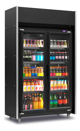 EXHIBIDORA VERTICAL INELRO FSGEA2PN 820 LTS 2 PUERTAS NEGRO