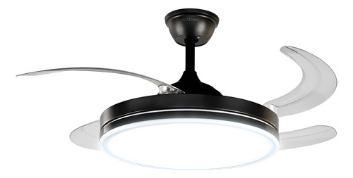 VENTILADOR DE TECHO GADNIC VENTLUZ02 RETRACTIL 4 ASPAS NEGRO