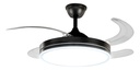 VENTILADOR DE TECHO GADNIC VENTLUZ02 RETRACTIL 4 ASPAS NEGRO