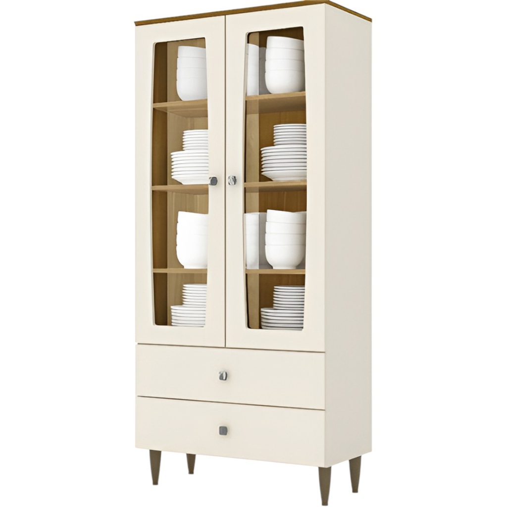 CRISTALERA HENN LIZ C230-129 2 PUERTAS OFF WHITE/NATURE