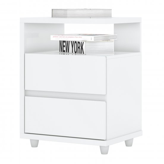 MESA DE LUZ HENN CAMPECHE D07-10 2 CAJONES BLANCO