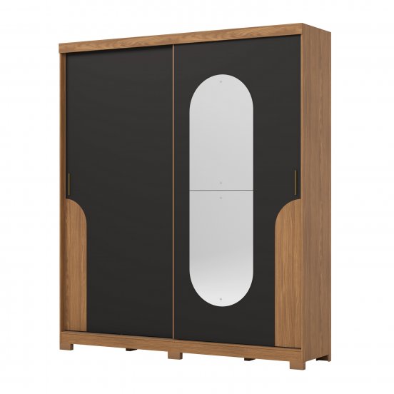 ROPERO HENN TALLES D335-215 2 PUERTAS NATURAL NEGRO