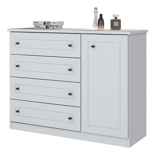 COMODA HENN AMERICANO D715-05 1 PUERTA 4 CAJONES BLANCO