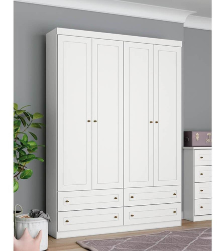 ROPERO HENN AMERICANO I113-05 4 PUERTAS BLANCO