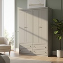 ROPERO HENN AMERICANO I113-131 4 PUERTAS GRIS