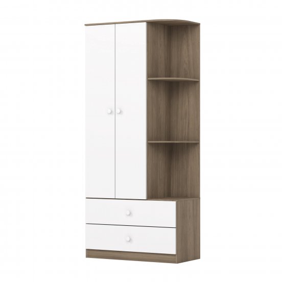 ROPERO HENN LABIRINTO I117-18 2 PUERTAS RUSTICO BLANCO