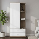 ROPERO HENN LABIRINTO I117-18 2 PUERTAS RUSTICO BLANCO