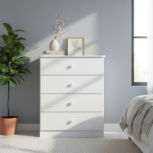 COMODA HENN LABIRINTO I714-10 4 CAJONES BLANCO