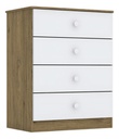 COMODA HENN LABIRINTO I714-18 4 CAJONES RUSTICO BLANCO