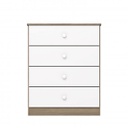 COMODA HENN LABIRINTO I714-18 4 CAJONES RUSTICO BLANCO